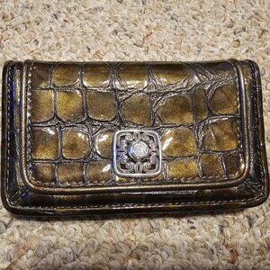 Brighton Dark Brown Patent Leather Wallet LIKE NEW!